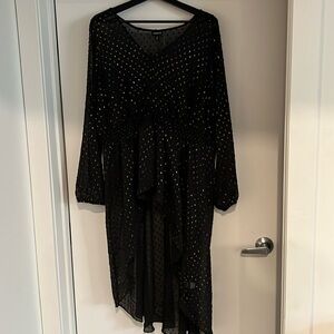 Never worn Torrid 2 sheer long top gold/rainbow accent